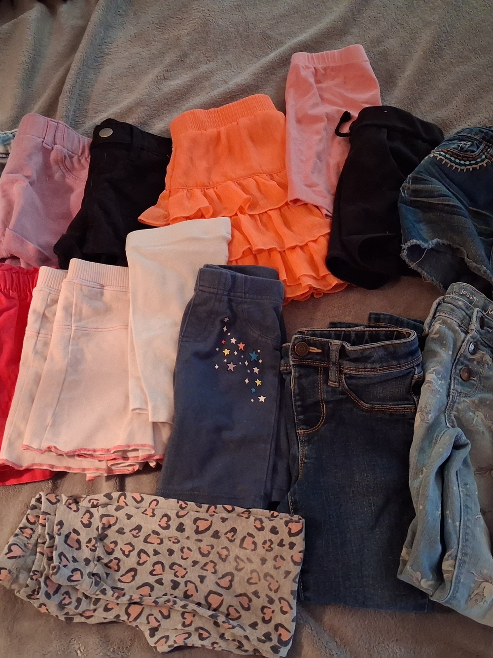 **BUNDLE**Kids Assorted Bottoms Pack - Pink, Orange, Black, Blue, White, Denim